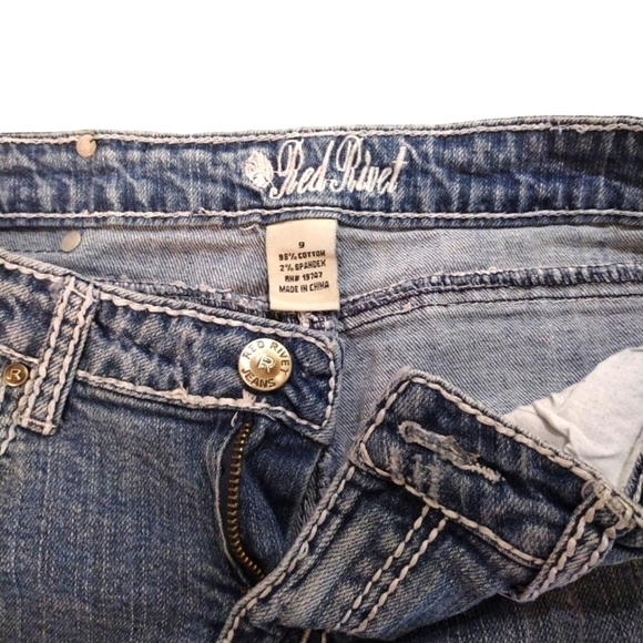 Red Rivet Shorts - Picture 2 of 7